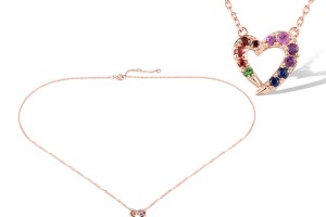 14KR Necklace Amethyst,Blue Sapphire,Garnet,Green Garnet,Orange Sapphire,Ruby (N319395MUL14KR)