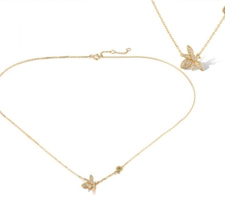 14KY Necklace Green Garnet,Diamond (N319402GNG14KY)