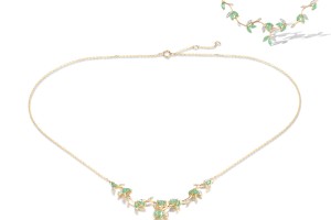 14KYW Necklace Diamond,Emerald (N319436EMR14KYW)