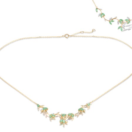 14KYW Necklace Diamond,Emerald (N319436EMR14KYW)