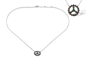 14KWB Necklace Green Garnet,Orange Sapphire,Yellow Sapphire,Amethyst (N319842MUL14KWB)