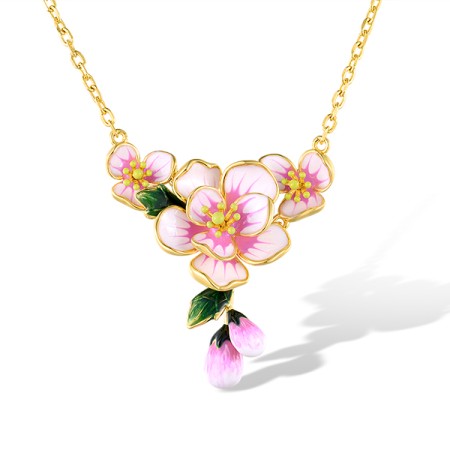 Sterling Silver w/ Yellow Plating Necklace Enamel (N319927ENASY925)