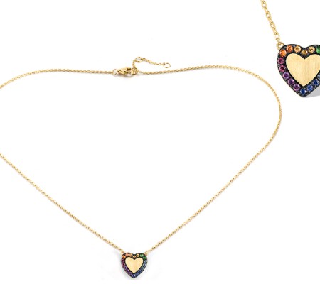 14KYB Necklace Orange Sapphire,Rhodolite Garnet,Yellow Sapphire,Amethyst,Blue Sapphire,Green Garnet,London Blue Topaz (N319970MUL14KYB)