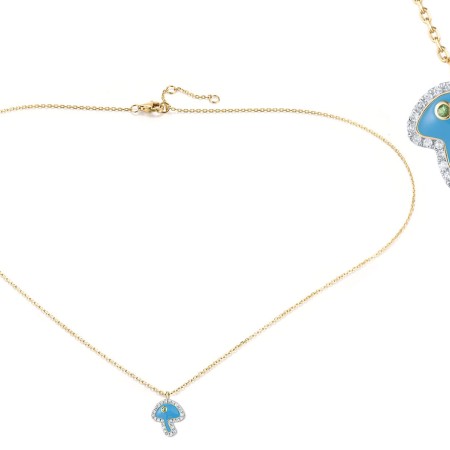 14KYW Necklace Diamond,Enamel,Green Garnet (N319978ENA14KYW)