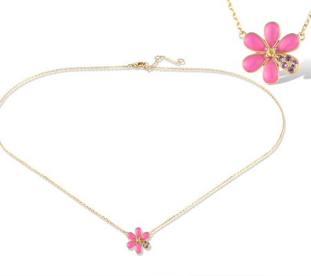 14KY Necklace Amethyst,Enamel,Yellow Sapphire (N319982ENA14KY)