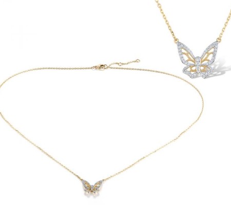 14KYW Necklace Diamond (N320002DIA14KYW)