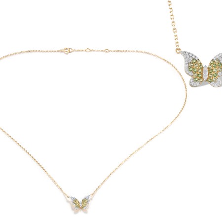 14KYW Necklace Diamond,Green Garnet (N320004AGNG14KYW)