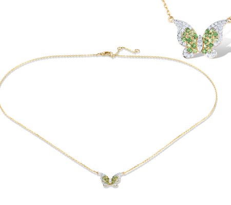 14KYW Necklace Diamond,Green Garnet (N320004GNG14KYW)