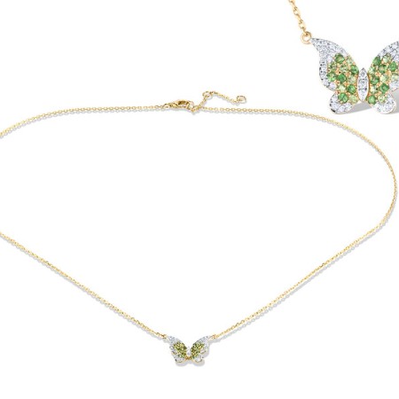 14KYW Necklace Diamond,Green Garnet (N320004GNG14KYW)