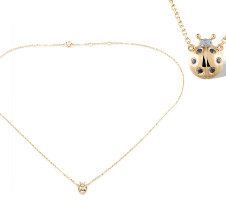 14KYW Necklace Blue Sapphire,Diamond (N320006ASAP14KYW)