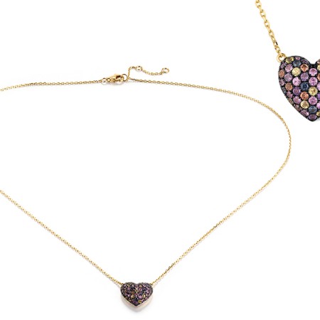 14KYB Necklace Amethyst,Blue Sapphire,Orange Sapphire,Pink Sapphire,Yellow Sapphire (N320009MUL14KYB)