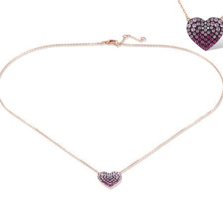 14KRB Necklace Ruby,Diamond,Pink Sapphire (N320067PRU14KRB)