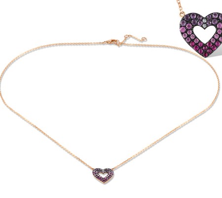 14KRB Necklace Amethyst,Diamond,Pink Sapphire,Ruby (N320068APSR14KRB)