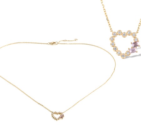 14KY Necklace Amethyst,Diamond (N320228AME14KY)