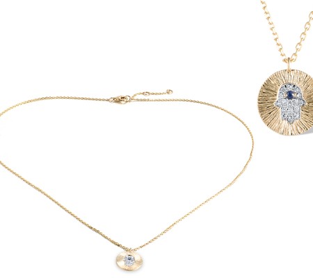 14KYW Necklace Diamond,Blue Sapphire (N320239SAP14KYW)