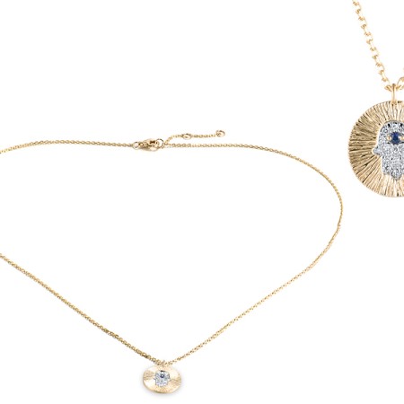 14KYW Necklace Diamond,Blue Sapphire (N320239SAP14KYW)