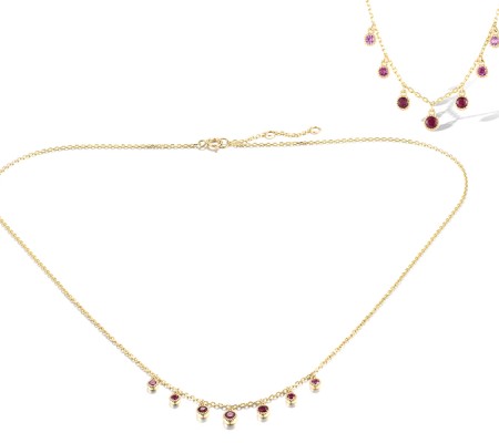 14KY Necklace Ruby,Pink Sapphire (N320267PRU14KY)