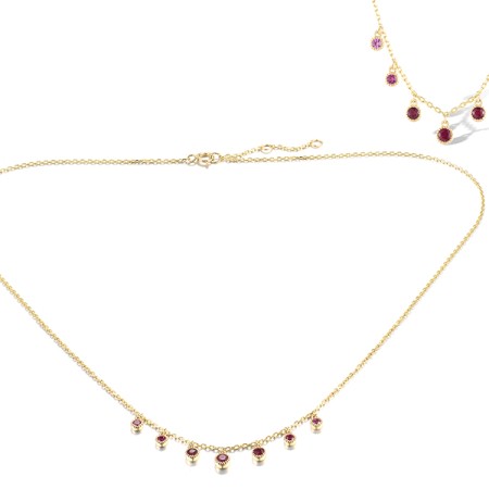 14KY Necklace Ruby,Pink Sapphire (N320267PRU14KY)