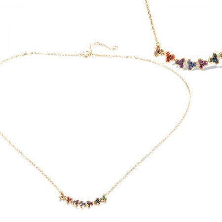 14KYB Necklace Rhodolite Garnet,Amethyst,Yellow Sapphire,Blue Sapphire,Green Garnet,London Blue Topaz,Orange Sapphire (N320651MUL14KYB)