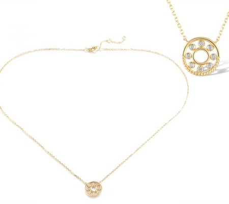 14KYW Necklace Diamond (N320676DIA14KYW)