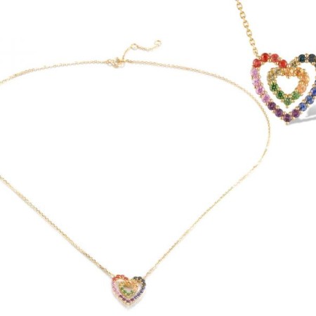 14KY Necklace Amethyst,Yellow Sapphire,Blue Sapphire,Green Garnet,London Blue Topaz,Orange Sapphire,Peridot,Pink Sapphire (N320707MUL14KY)