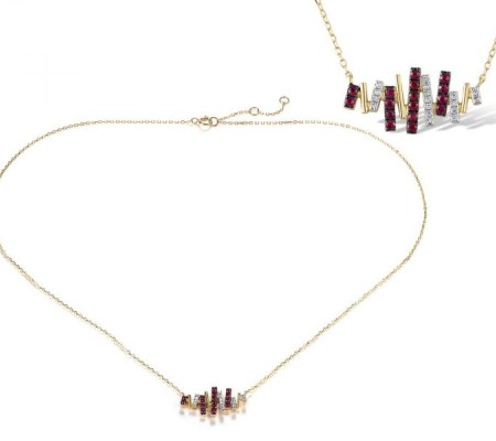 14KYWB Necklace Diamond,Ruby (N321326RUY14KYWB)
