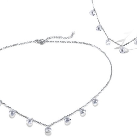 Sterling Silver Necklace White Cubic Zirconia (N321468WCZSL925)