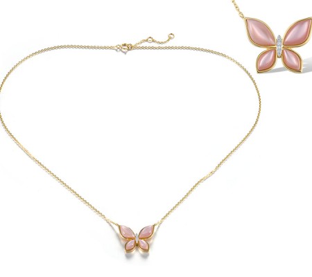 14KYW Necklace Diamond,Pink Shell (N321706PMP14KYW)