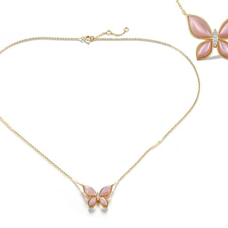 14KYW Necklace Diamond,Pink Shell (N321706PMP14KYW)