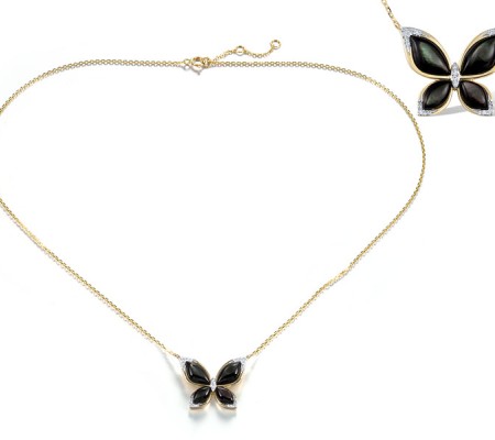 14KYW Necklace Grey Shell,Diamond (N321707GSH14KYW)