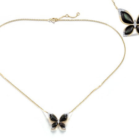 14KYW Necklace Grey Shell,Diamond (N321707GSH14KYW)