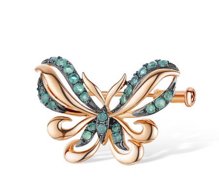 14KRB Brooch Emerald (O312612EMR14KRB)