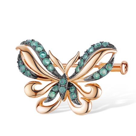 14KRB Brooch Emerald (O312612EMR14KRB)