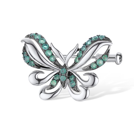 14KWB Brooch Emerald (O312612EMR14KWB)