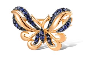 14KRB Brooch Blue Sapphire (O312612SAP14KRB)