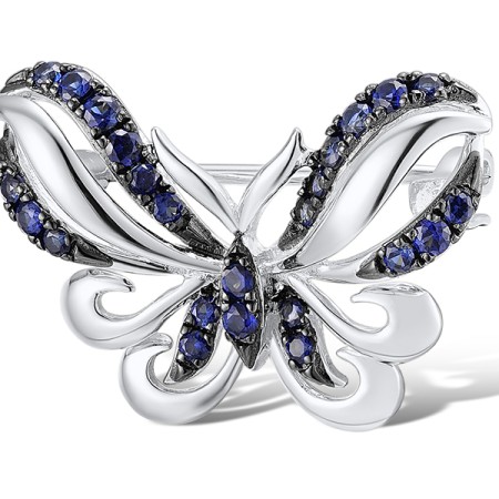 14KWB Brooch Blue Sapphire (O312612SAP14KWB)