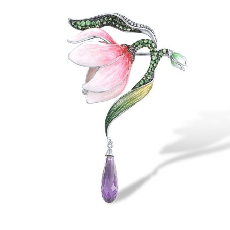 9KWB Brooch Amethyst,Brown Diamond,Diamond,Enamel,Green Garnet (O314186ENA9KWB)