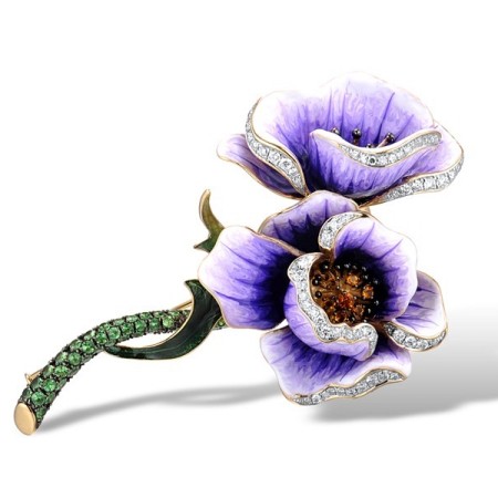 9KYWB Brooch Citrine,Diamond,Enamel,Green Garnet (O314189ENA19KYWB)