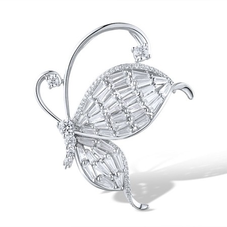 Sterling Silver Brooch White Cubic Zirconia (O319327WCZSL925)