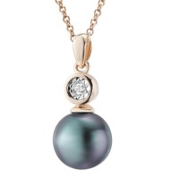 14RTT Pendant Black Fresh Water Cultured Pearl,Diamond (P300282BFP14RTT)
