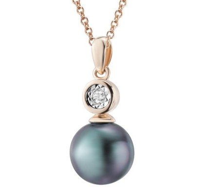 14RTT Pendant Black Fresh Water Cultured Pearl,Diamond (P300282BFP14RTT)