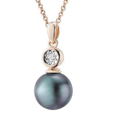 14RTT Pendant Black Fresh Water Cultured Pearl,Diamond (P300282BFP14RTT)