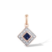 14KRW Pendant Blue Sapphire,Diamond (P300433SAP14KRW)