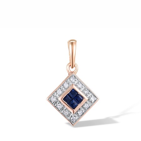 14KRW Pendant Blue Sapphire,Diamond (P300433SAP14KRW)