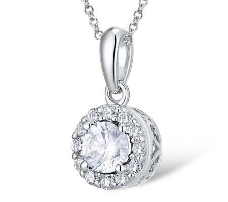 Sterling Silver Pendant White Cubic Zirconia (P301108WCZSL925)