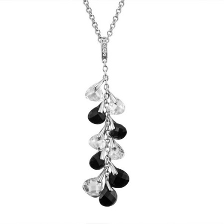 Sterling Silver Pendant White Cubic Zirconia,Onyx (P301122ONZSL925)
