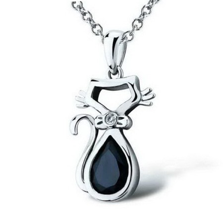 Sterling Silver Pendant Black Cubic Zirconia,White Cubic Zirconia (P301129BWZSL925)