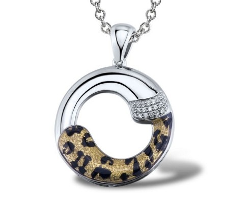 Sterling Silver Pendant Enamel,White Cubic Zirconia (P301267ENASL925)