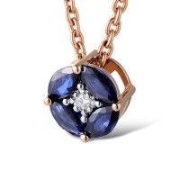 14KRW Pendant Blue Sapphire,Diamond (P301281SAP14KRW)