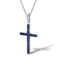 14KWB Pendant Blue Sapphire (P303117SAP14KWB)